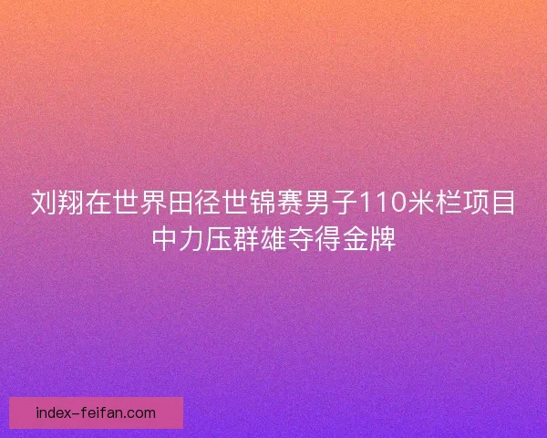 刘翔在世界田径世锦赛男子110米栏项目中力压群雄夺得金牌